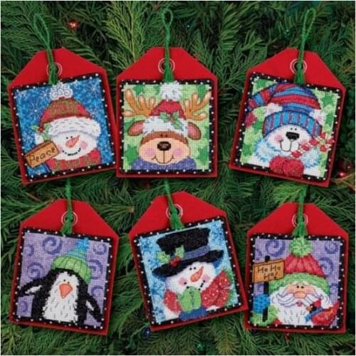 Top Quality Lovely Counted Cross Stitch Kit Christmas Pals Ornaments Ornament Snowman Santa Deer dim 8842 70-8842