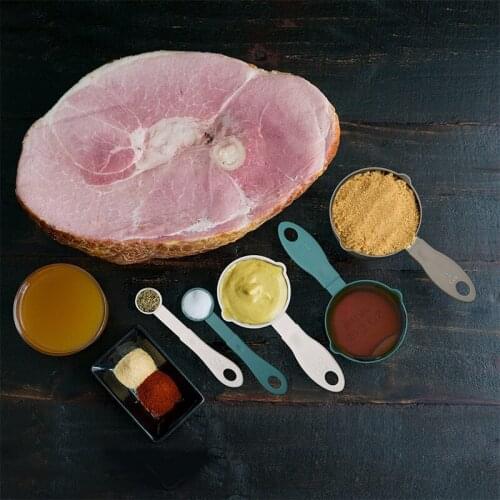 8Pcs Measuring Cups and Spoons Set Coffee Sugar Scoop Cake Plastic Measuring Cup Spoon Stackable for Baking Cooking Kitchen Tool