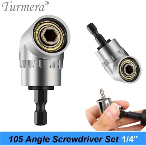 Turmera 105 Angle Screwdriver Set Socket Holder Adapter Adjustable Bits Drill Bit Angle Screw Driver Tool 1/4'' Hex Bit Socket