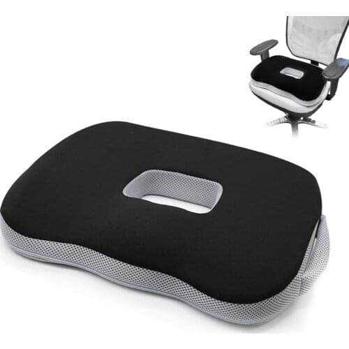 Non-Slip Memory Foam Seat Cushion Hollow Out Chair Cushion Breathable Slow Rebound Coccyx Care Pain Relief Prevent Hemorrhoids