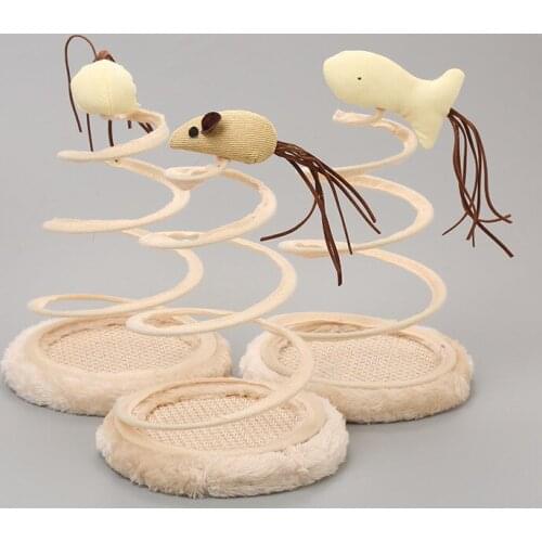 New Pet Cat Toys Plush Mouse Fish Spiral Spring Funny Cat Interactive Toy Cat Puzzle Pet Supplies