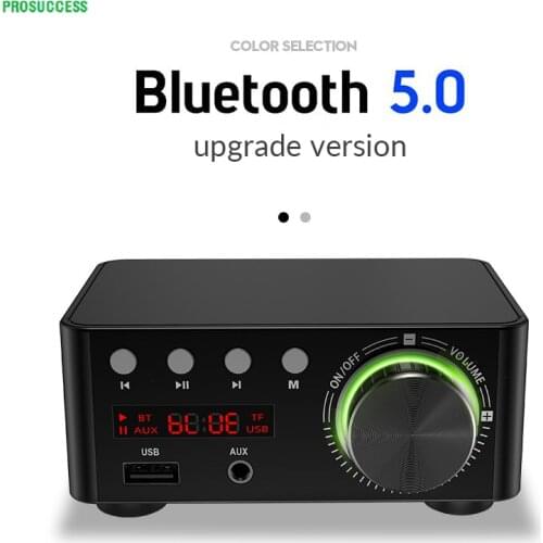 HIFI Bluetooth 5.0 Digital Power Audio Amplifier board 50WX2 Stereo AMP Amplificador Home Theater USB TF Card Player