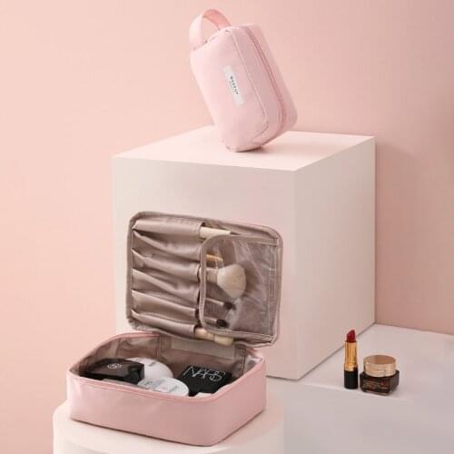 Portable Storage Bag Travel Bag Zipper Velcro Womens Makeup Organizer Waterproof Large Capacity Household Bathroom Storage Kit