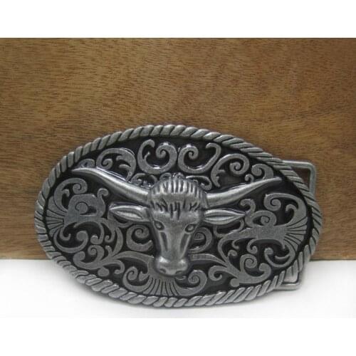 BuckleClub wholesale zinc alloy retro bull head belt buckle FP-03386 western cowboy belt buckle jeans gift belt buckle