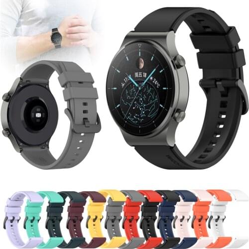 22mm Sport Silicone Band for Huawei Watch GT 2 pro 46mm Wriststrap Bracelet for Samsung Galaxy Watch 46mm Gear S3 Huami GTR 47mm