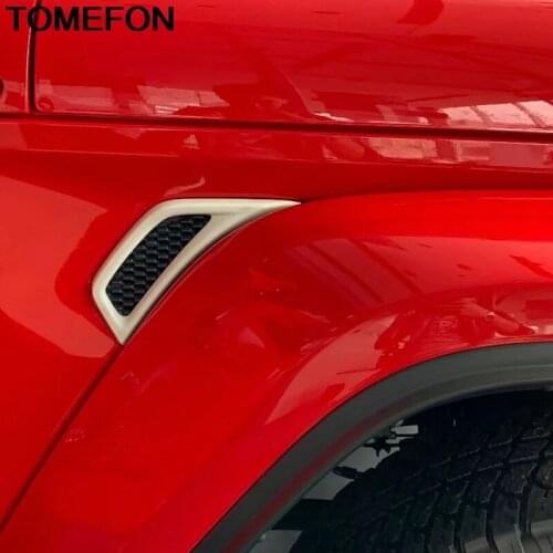 TOMEFON For Jeep Wrangler SUV 2018 2019 Car Side Air Intake Flow Vent Fender Grille Sticker Cover Trim Exterior Accessories ABS