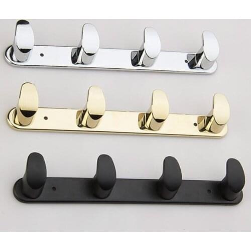 Bathroom Polished Gold/ Black/Chrome Robe Hook Towel Hook Wall Mount Square Towel Robe Coat Hat Door Hanger