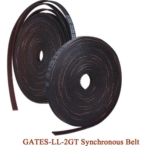 High Quality GATES-LL-2GT Synchronous Belt GT2 Open Timing Belt 6MM 10MM Width Wear Resistant For 3D Printer Ender3 CR10 Anet