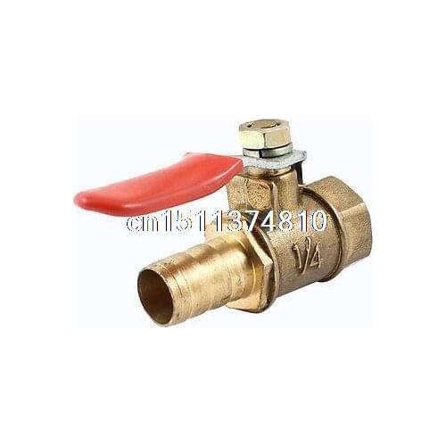 10mm Hose Barb to 1/4" PT Female Thread Brass Inline Ball Valve Fuel Shut Off