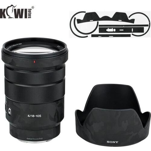 Shadow Black Anti-Scratch Lens and Lens Hood Cover Sticker Skin Film For Sony E PZ 18-105mm F4 G OSS SELP18105G Lens & ALC-SH128