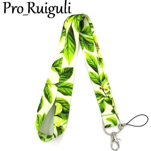 Jasmine Flower Vintage Neck Strap Lanyard keychain Mobile Phone Strap ID Badge Holder Rope Key Chain Keyrings cosplay Accessory
