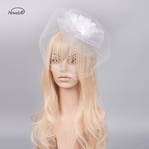 Lady Women Girls Bride Veil Flower Mesh Headwear Headdress Feather Fascinators Hair Clips Hairpiece Cocktail Party Hairpins New