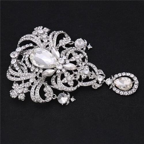 Fashion Crystal Brooch Clip For Women Collar Fashion Clips Holder Decor Shiny Alloy Brooch Jewelry Crystal Pin Hot 6 Style