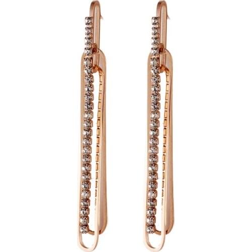 Rose Gold Tassel Earrings For Women Stainless Steel Jewelry Woman Earring 2021 Fashion Jewelry Trend Free Shipping