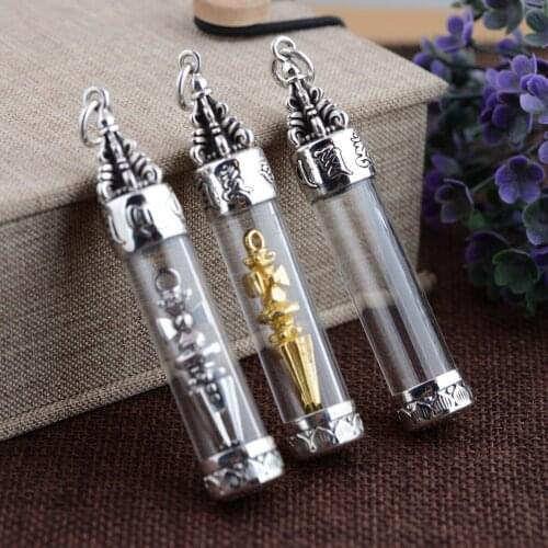 Gold emperor S925 silver antique style six words dorje ga black box pendant new Thai silver wholesale