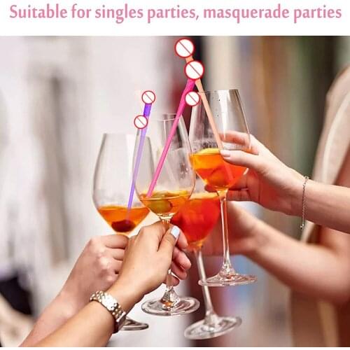 10pcs Drinking Penis Straws Shower Sexy Night Novelty Fun Nude Straw Bar Club Bachelorette Gender Reveal Party Supplies
