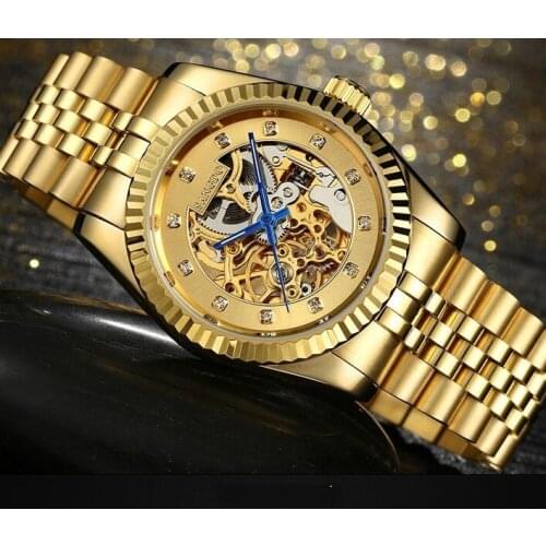 38mm Sangdo Luxury watchesho llow out Automatic Self-Wind movement Mechanical watches Mens watch SD056S