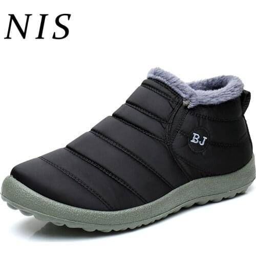 Nis Women Boots Plus Size Winter Warm Snow Boots Women Ankle Boots Female Winter Shoes Plush Fashion Shoes Women Slip On Boots