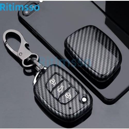 Carbon Fiber Car Key Cover Case for Hyundai Ix35 IX45 IX25 I10 I20 I30 HB20 Sonata Verna Solaris Santa Elantra Mistra Protection