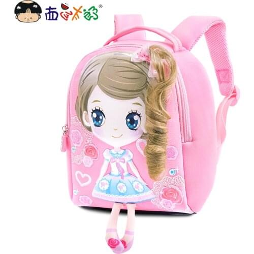 MELONBOY Childrens Backpacks Kids School Bags Mini school backpack for Girls Age 1-3 Sweet Cartoon Small Bag Three Colors