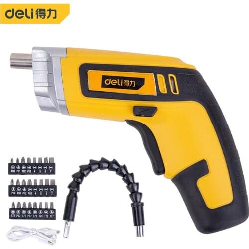 Deli 1/Set 3.6V Portable Electric Screwdriver Torque Power Cordless Screwdriver Rechargeable Lithium Battery Screwdriver