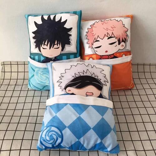 Anime Jujutsu Kaisen Cosplay Plush Toys Satoru Gojo Yuji Itadori Kawaii Fushiguro Megumi Cartoon Pillows