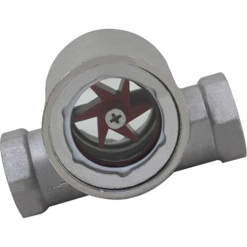 3/8" 1/2" 3/4" 1" - 2" BSPT Female Window Sight Glass Flow Indicator With Impeller Stainless Steel Water Oil 1/4"