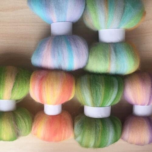 Ceramic fibre wool feltro mixed feutrine naaldvilten lana merino wool fibre roving for needle feling wool diy crafa 50g/bag NO9