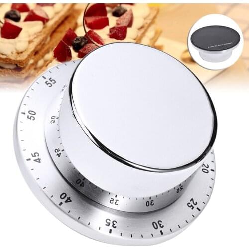 Stainless Steel Kitchen Timer Base Manual Mechanical Cooking Timer Countdown Cooking Kitchen Gadgets