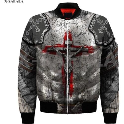 God Jesus Christian Cross Dad Lion 3D Over Printed Men Unisex Bomber Jacket Zipper Casual Streetwear Tracksuits Thick Coats