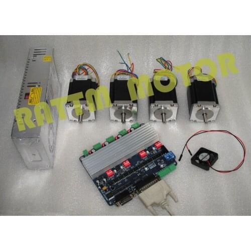 Hot Recommend! Nema23 Stepper Motor 81mm CNC stepper kit/308oz-in/3A & 4 Axis High speed Optocoupler TB6560 Driver Board CNC Kit