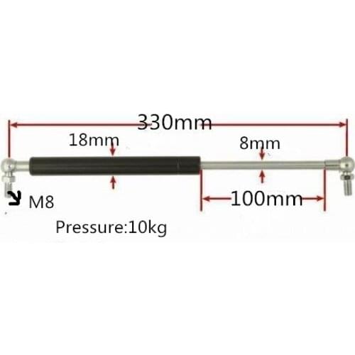 Furniture Gas Spring 10Kg 22lb Force Ball Gas Strut Shock Spring Lift Prop Door 330mm Central Distance Auto Gas Springs for Car