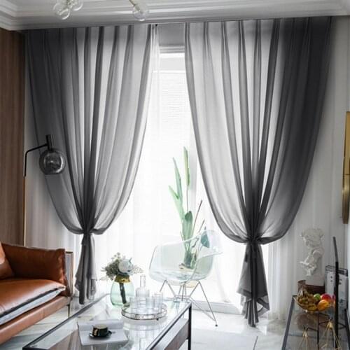 1 Piece Set Of Home Pure Color Tulle Transparent Curtains Suitable For Living Room And Bedroom Decorations