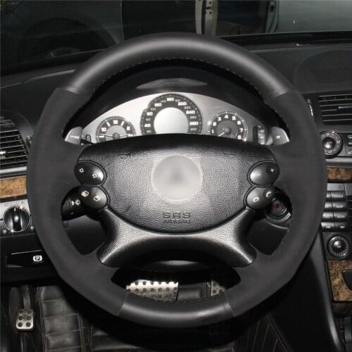 DIY Anti-Slip Wear-Resistant Steering Wheel Cover For Mercedes-Benz E63 AMG 2006-2008 CLS 63 AMG 2007 Car Interior Decoration
