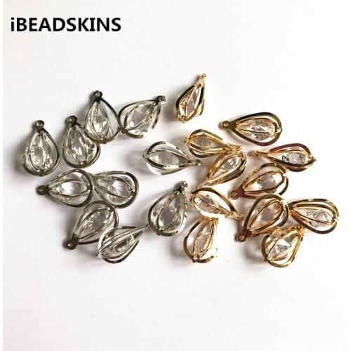 New arrival! 22x13mm 100pcs/lot drop built-in clear beads ,charm beads for jewelry DIY ( as shown)
