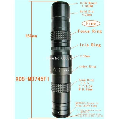New Machine Vision Lenses Widely Used In Great Depth Of Electronic Products Test Adjustable aperture zoom lens!free shipping