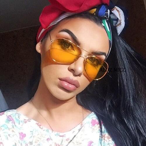 ALOZ MICC Brand Designer Fashion Pilot Sunglasses Women Night Vision Goggles Yellow Lens Vintage Luxury Men Drive Glasses Q366
