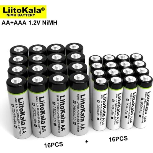 Liitokala Original 1.2V AA 2500mAh AAA 900mAh Ni-MH Rechargeable battery for Temperature gun remote control mouse toy batteries