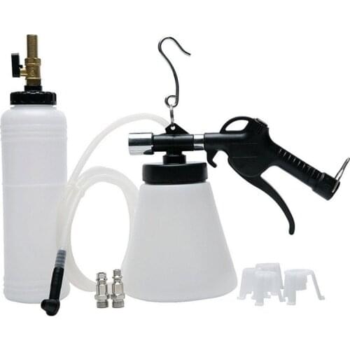 Brake Bleeder Bottle Pneumatic Air Operated Brake Clutch Bleeding Kit, Variable Control Thumb Throttle, Quick Connect Coupler