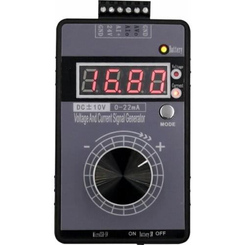Portable 0-5V 0-10V 4-20mA Signal Generator with LED DisplayRechargeable Battery Pocket Adjustable Voltage Current Simulator