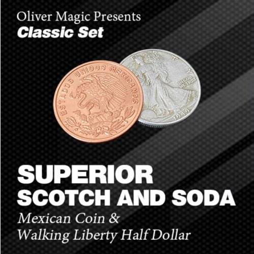 Superior Scotch and Soda Mexican Coin (Double Locking) by Oliver Magic - Classic Set magic trkcks coin