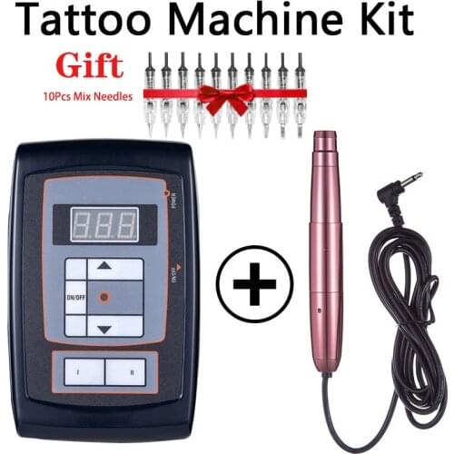 Professional Tattoo Machine Kits Dermograph Swiss Motor Pen Digital Control Panel Agulha Easy Click Equipment For Tattoo Eyebrow