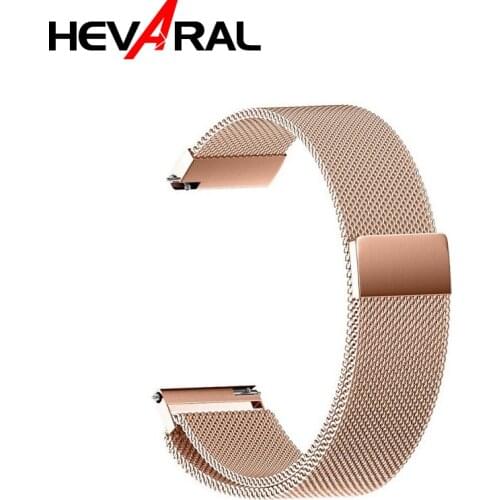 HEVARAL Metal Strap Watch Accessories for Samsung Galaxy Watch 42mm 46mm Milanese Magnetic Release Stainless Steel Watch Band