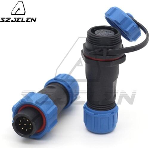 SP13 9pin Waterproof Connector, LED Power Wire Cable Connectors 9pin Plug and Socket,IP68