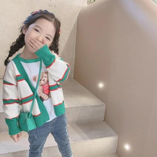 Girls Sweater Babys Coat Outwear 2021 Cool Thicken Warm Winter Autumn Knitting Cardigan Christmas Gift Childrens Clothing