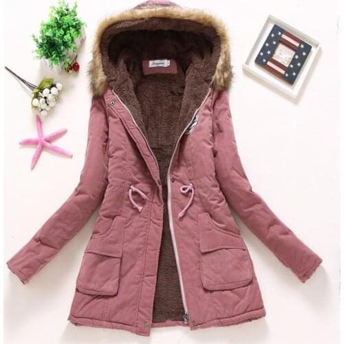 Trend 2021 New Winter Parka Thickness Cotton Jacket Women Casual Medium-Long Hooded Slim Coat Lamb Fur Plus Size Snow Overcoat