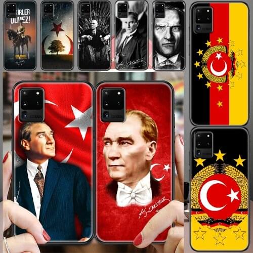 Turkey Mustafa Kemal Ataturk Flag Phone case For Samsung Galaxy Note 4 8 9 10 20 S8 S9 S10 S10E S20 Plus UITRA Ultra black soft
