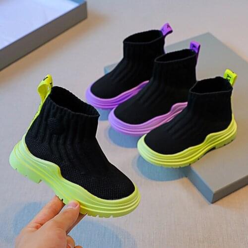 2021 spring and autumn sports shoes girls shoes high-top net shoes casual breathable mesh fashion socks shoes toddler boy shoes