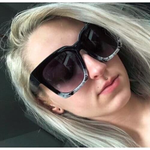 Sexy Black White Sunglasses Women Fashion Brand Oversized Cat Eye Sun Glasses Vintage Ladies Big Shades Sunnies Eyewear Oculos