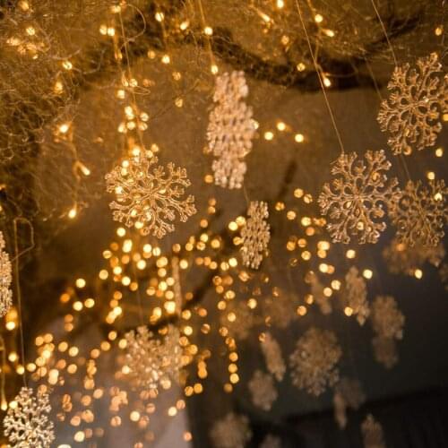 4pcs transparent acrylic snowflakes wedding props Party Decoration Window Dispaly Crystal Chrismas pendant accessory